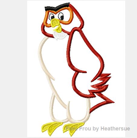 Owl Full Body P0oh Machine Applique Embroidery Design, multiple sizes, including 4 inch