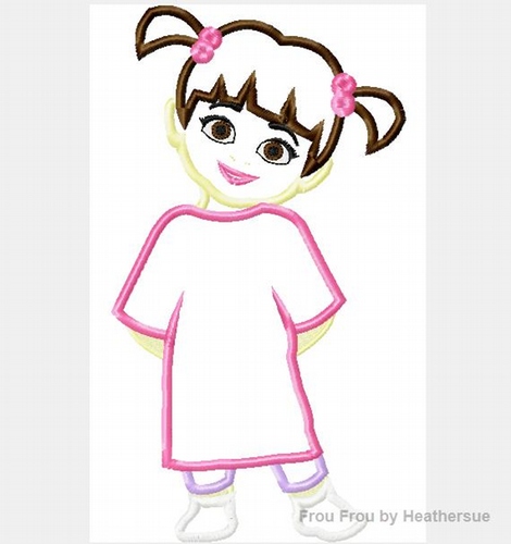Boogirl Monster Machine Applique Embroidery Design, Multiple sizes, including 4 inch
