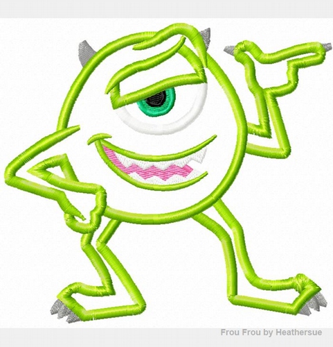Michael Monster Machine Applique Embroidery Design, Multiple sizes, including 4 inch