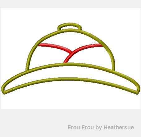 Safari Hat Only Machine Applique Embroidery Design, Multiple sizes, including 4 inch