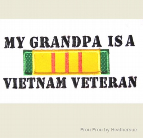 My Grandpa is a Vietnam Veteran Machine Applique Embroidery Design, Multiple Sizes, including 4 inch