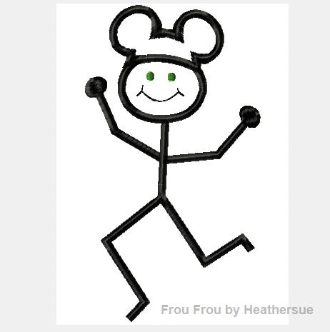 Running Marathon Man Mister Mouse Machine Embroidery Design, multiple sizes including 4 inch