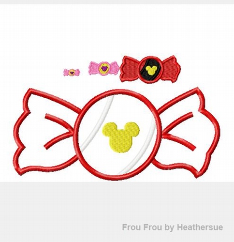 Candy Mister Mouse Machine Applique Embroidery Design, multiple sizes, including half, 1, 2, 3, 4, 7, and 10 inch