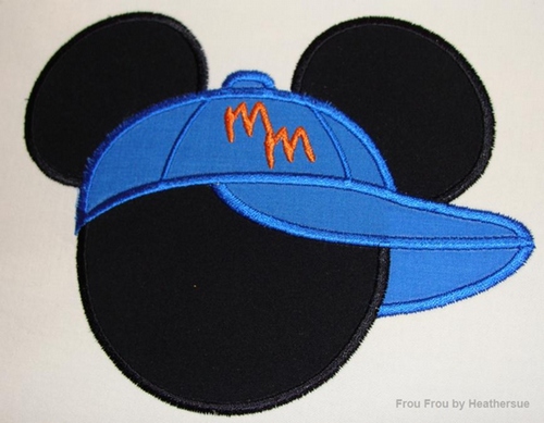 Baseball Cap Mister Mouse Head Machine Applique Embroidery Designs, multiple sizes including 4 inch