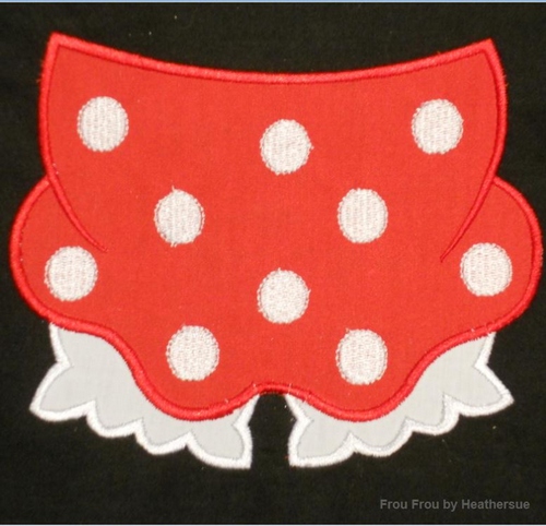 Skirt Miss Mouse Parts Machine Applique Embroidery Design, multiple sizes, including half, 1, 2, 4, 5, and 6 inch