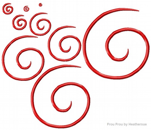 Spiral Machine Embroidery Design, NINE sizes including quarter, half, 1, 1.5, 2, 3, 4, 5, and 6 inch
