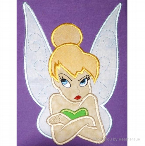 Tinkk Head and Shoulders Machine Applique Embroidery Design, Multiple sizes including 4 inch