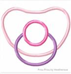 Pacifier Only Machine Applique Embroidery Design, Multiple sizes, including 4 inch