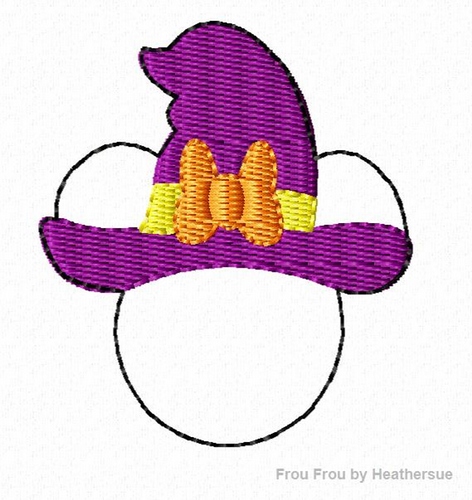 Clippie Witch Miss Mouse Machine Embroidery In The Hoop Project 1, 1.5, and 2 inch