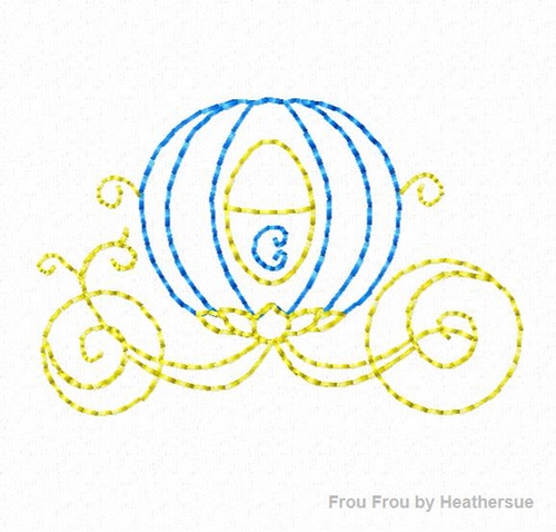 Clippie Pumpkin coach Machine Embroidery In The Hoop Project 1, 1.5, and 2 inch
