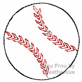 Clippie Baseball Machine Embroidery In The Hoop Project 1, 1.5, and 2 inch
