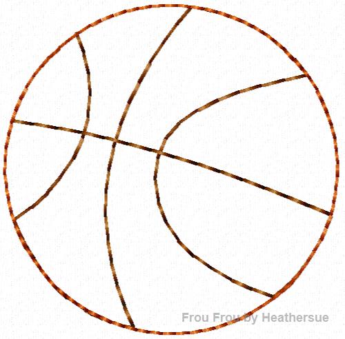 Clippie Basketball Machine Embroidery In The Hoop Project 1, 1.5, and 2 inch