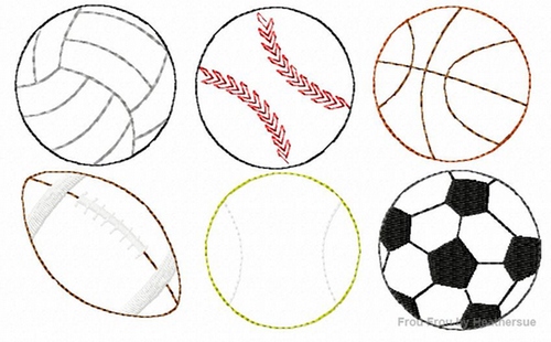 Clippies Ball SIX design SET Machine Embroidery In The Hoop Project 1, 1.5, and 2 inch