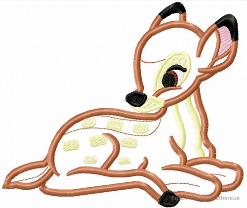 Baby Deer Machine Applique Embroidery Design, Multiple sizes including 4 inch
