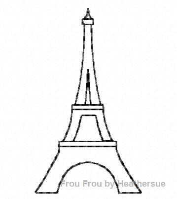 Clippie Eiffel Tower Machine Embroidery In The Hoop Project 1, 1.5, and 2 inch