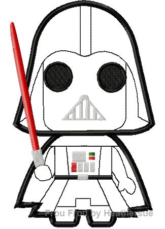 Dark Fader Little Cutie Machine Applique Embroidery Design, multiple sizes, including 4 inch