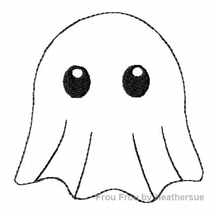 Clippie Ghost cute Machine Embroidery In The Hoop Project 1, 1.5, and 2 inch