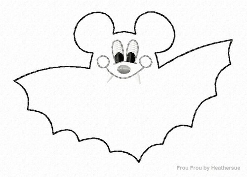 Clippie Bat Mister Mouse Machine Embroidery In The Hoop Project 1.5, 2, and 3 inch