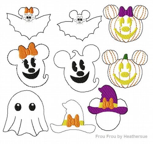 Clippie Halloween NINE Design SET Machine Embroidery In The Hoop Project 1.5, 2, and 3 inch