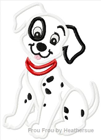 Dalmatian Dog Machine Applique Embroidery Design, Multiple Sizes, including 4 inch