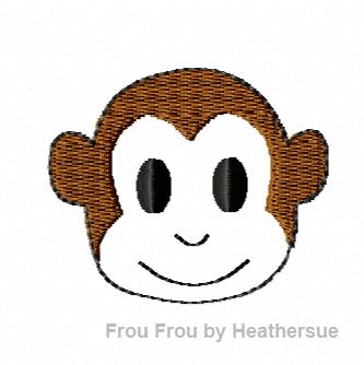 Clippie Monkey Head Machine Embroidery In The Hoop Project 1, 1.5, 2 and 3 inch
