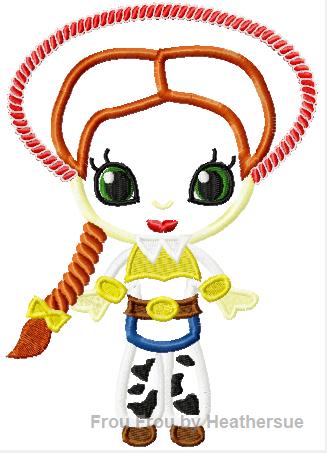 Cowgirl Cutie Little Princess Machine Applique Embroidery Design, multiple sizes NOW INCLUDING 4 INCH