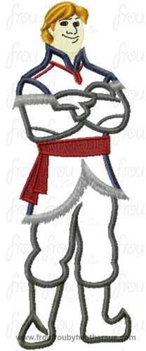 Kris Freezing Full Body Machine Applique Embroidery Design, multiple sizes including 4 inch
