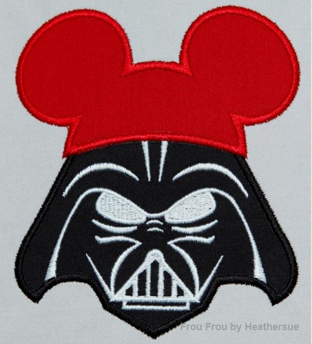 Dark Fader with Mouse Ears Space Wars Machine Applique Embroidery Design Multiple Sizes, including 4 inch