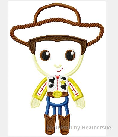 Cowboy Cutie Little Prince Machine Applique Embroidery Design, multiple sizes including 4 inch