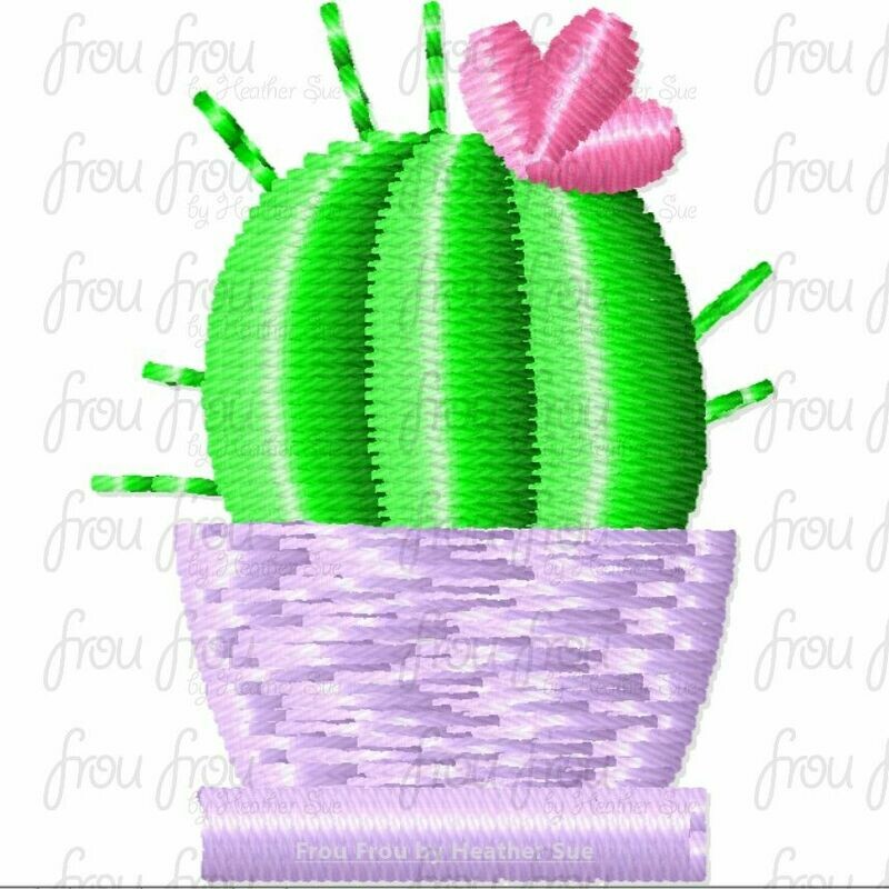Cactus Two Tiny Plant Machine Embroidery Design Multiple Sizes 1/2&quot;-1.5&quot;