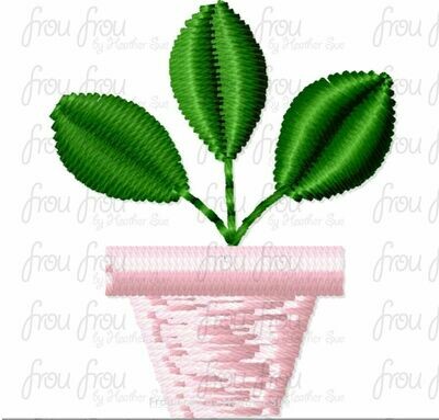 Plant Two Tiny Machine Embroidery Design Multiple Sizes 1/2