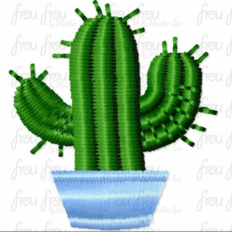 Cactus Tiny Plant Machine Embroidery Design Multiple Sizes 1/2"-1.5"