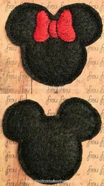 Clippie Mister and Miss Mouse Head Plain TWO design SET Machine Embroidery In The Hoop Project 1&quot;-4&quot; with SORTED 2&quot; version