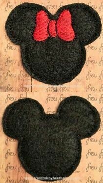 Clippie Mister and Miss Mouse Head Plain TWO design SET Machine Embroidery In The Hoop Project 1"-4" with SORTED 2" version
