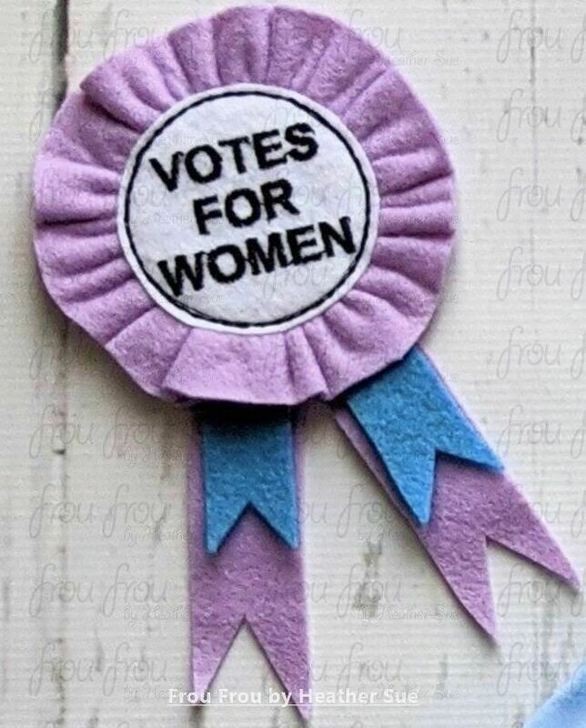 Votes For Women Clippie Maria Poppinfresh Machine Embroidery In The Hoop Project 1.5, 2, 2.5, 3 and 4 inch, including SORTED