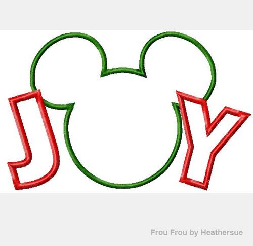 Joy Mister Mouse Machine Applique Embroidery Design, mutliple sizes including 4 inch