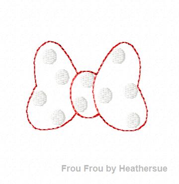 Clippies Bow Machine Embroidery Design In The Hoop Project 1, 1.5, and 2 inch