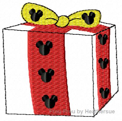 Clippie Gift Present Mister Mouse Christmas Birthday Machine Embroidery In The Hoop Project 1, 1.5, 2, and 3 inch