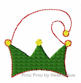 Clippie Elf Hat Machine Embroidery In The Hoop Project 1, 1.5, 2, and 3 inch