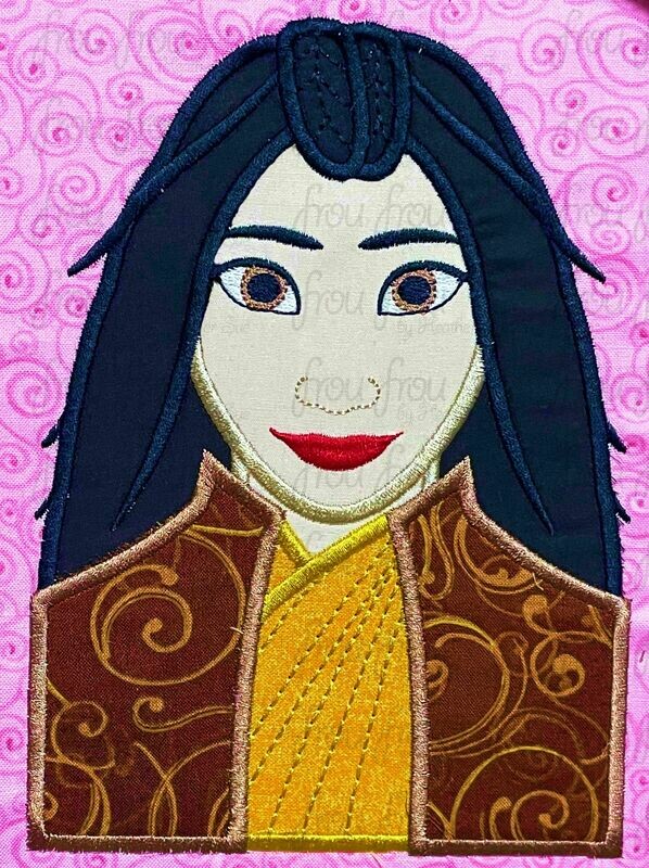 Rayuh head and shoulders and The Last Dragon Machine Applique Embroidery Design 4"-16"