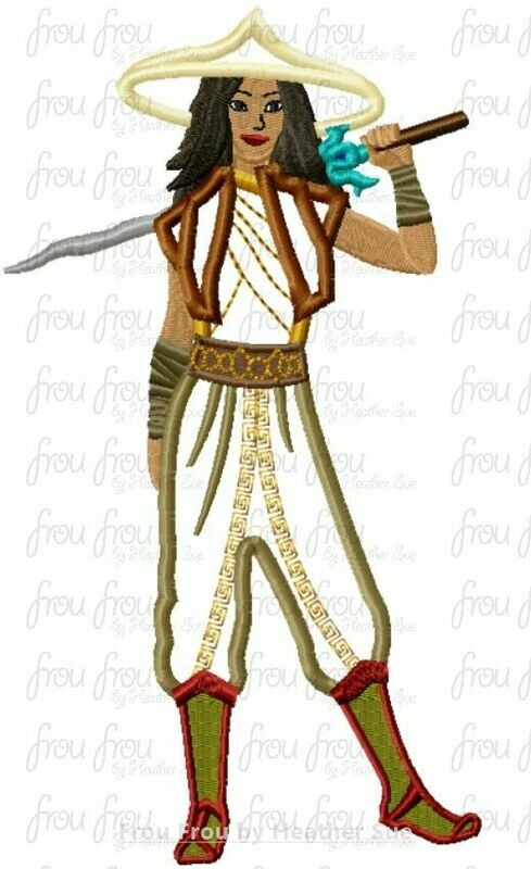 Rayuh Full Body and The Last Dragon Machine Applique Embroidery Design 4"-16"