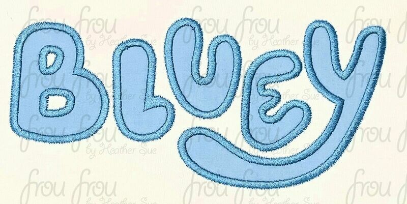 Blue Dog Wording Machine Applique Embroidery Design, Multiple sizes including 2&quot;-16&quot;