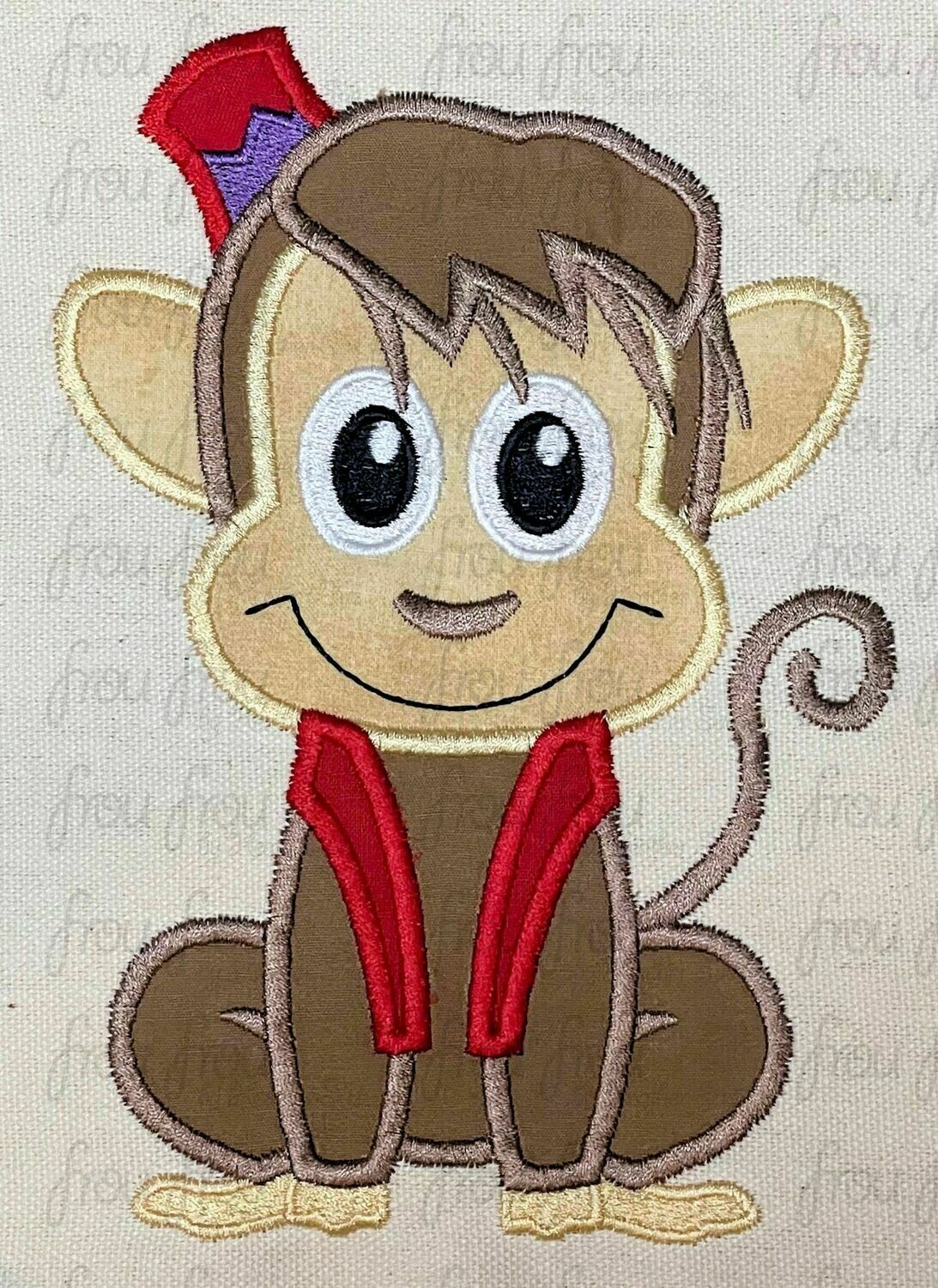 Achoo Monkey Cutie A Lad In a Fez Machine Applique Embroidery Design 3