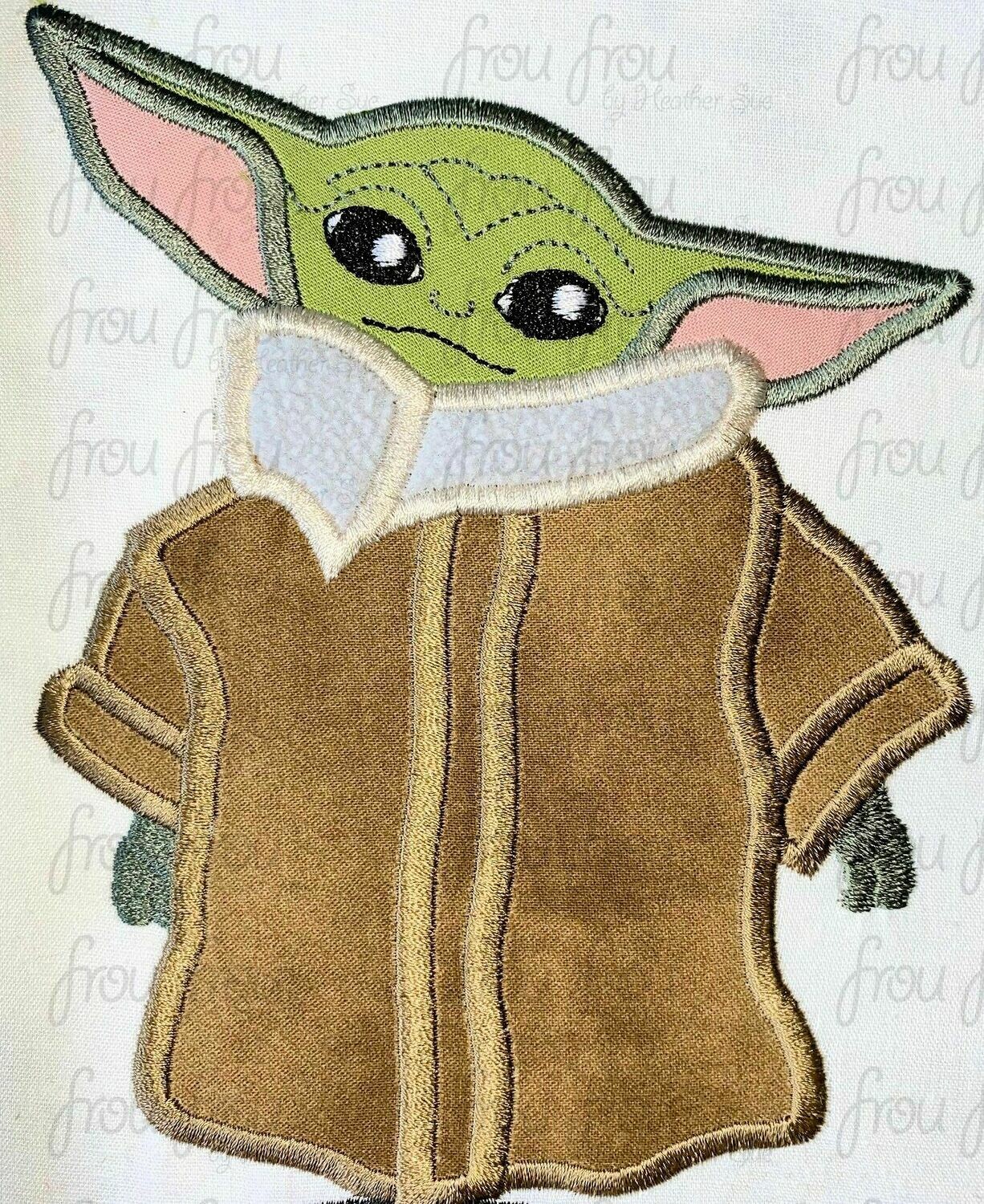 Grogurt Baby Yoduh Child Space Wars Machine Applique and filled Embroidery Design Multiple Sizes, including 2"-16"