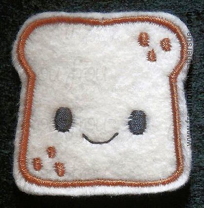 Clippie Bread Toast Sandwich With and Without Smiley Faces Two Design SET Machine Embroidery In The Hoop Project 1.5, 2 and 3 inch and SORTED