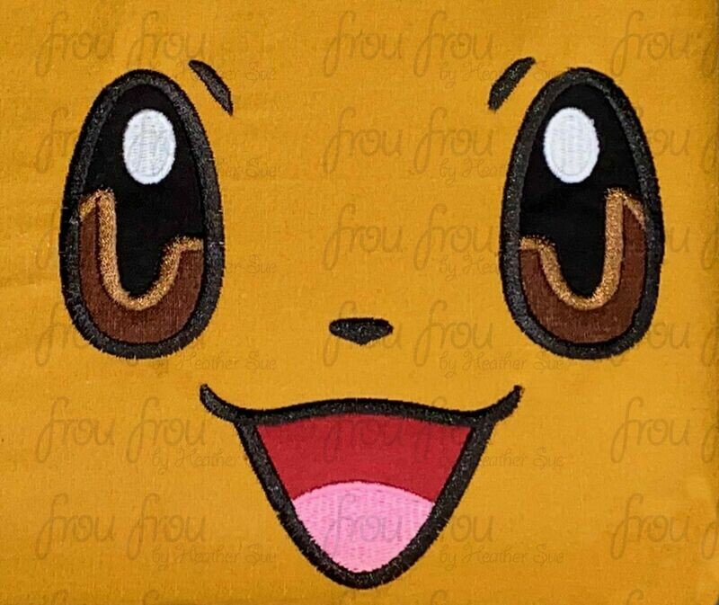 Evie Poke Man Just Face Machine Applique and filled Embroidery Design 2&quot;-16&quot;