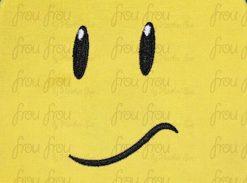 Shruckle Poke Man Just Face Machine Applique and filled Embroidery Design 2&quot;-16&quot;
