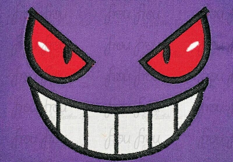 Genger Poke Man Just Face Machine Applique and filled Embroidery Design 2&quot;-16&quot;