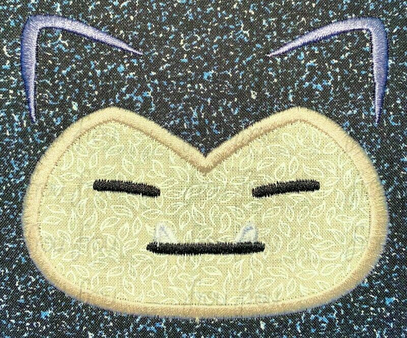 Snore Lax Poke Man Just Face Machine Applique and filled Embroidery Design 2&quot;-16&quot;