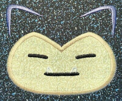 Snore Lax Poke Man Just Face Machine Applique and filled Embroidery Design 2"-16"